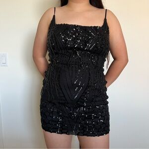 Windsor Black Sequin Mini Dress